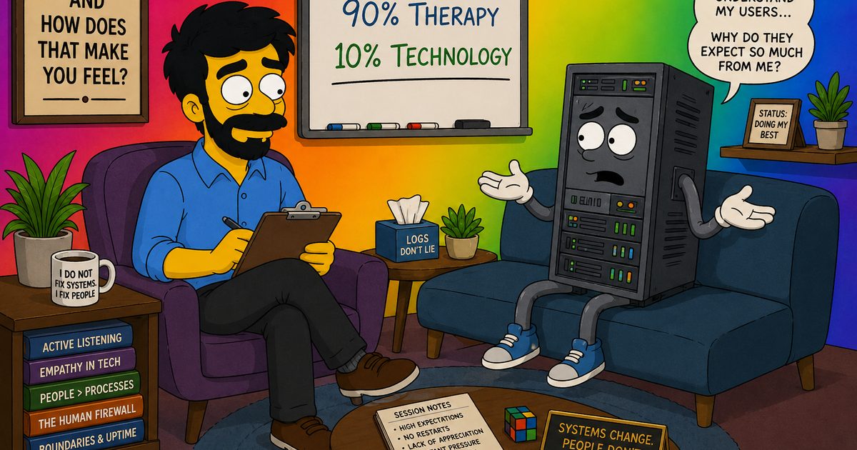 Change Management is 90% Therapy, 10% Technology